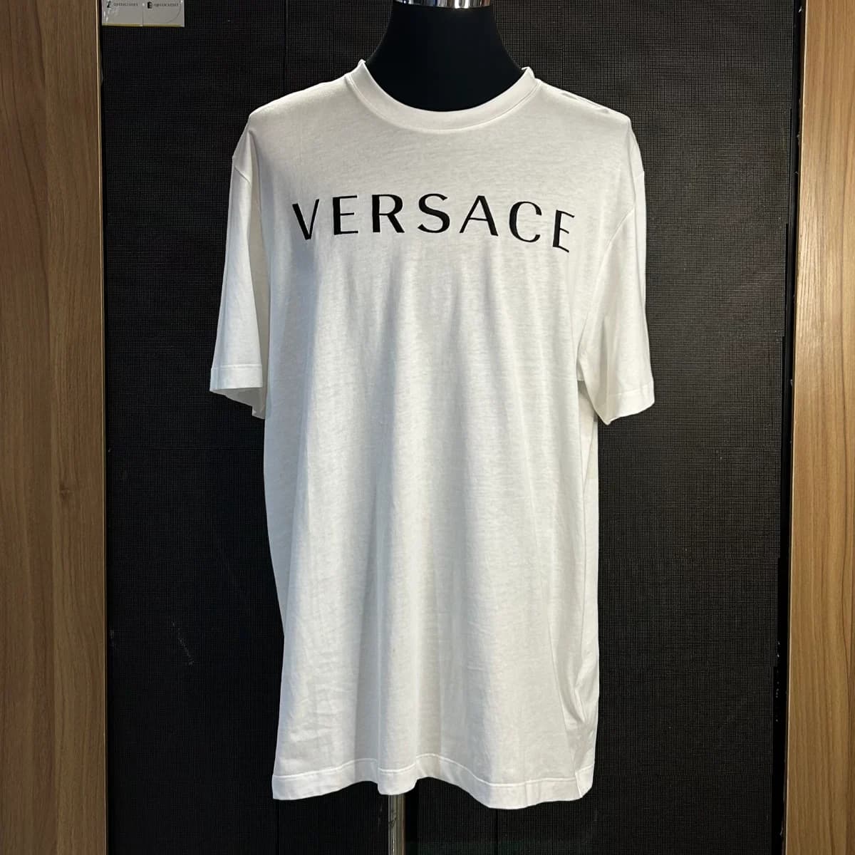 Versace embroidered tshirt with black logo