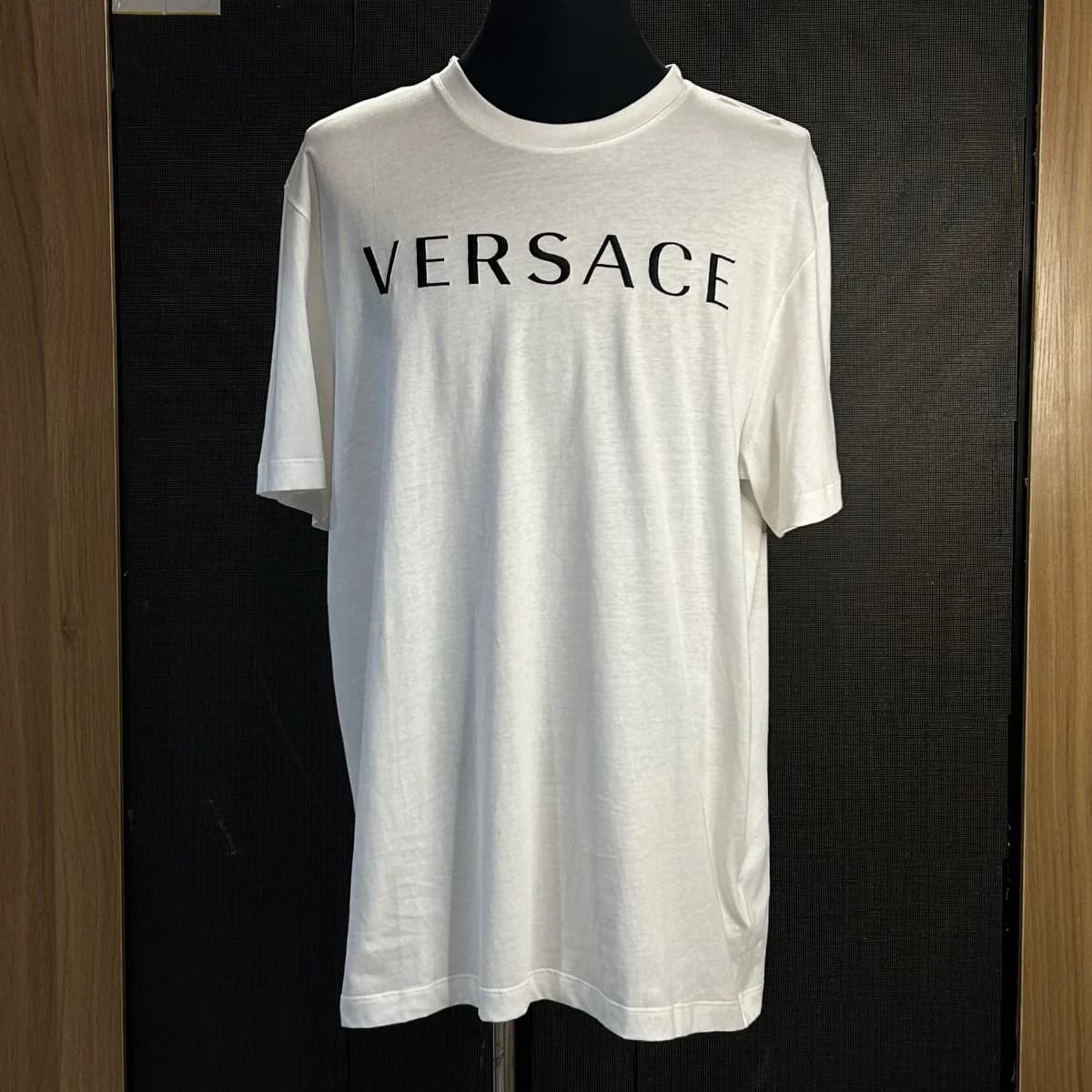 Versace embroidered tshirt with black logo