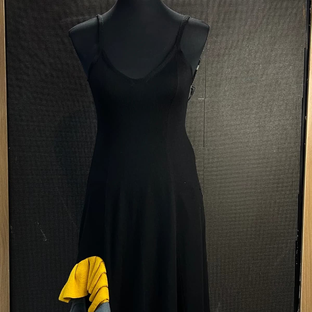 Ruffle trimmed wool slip dress