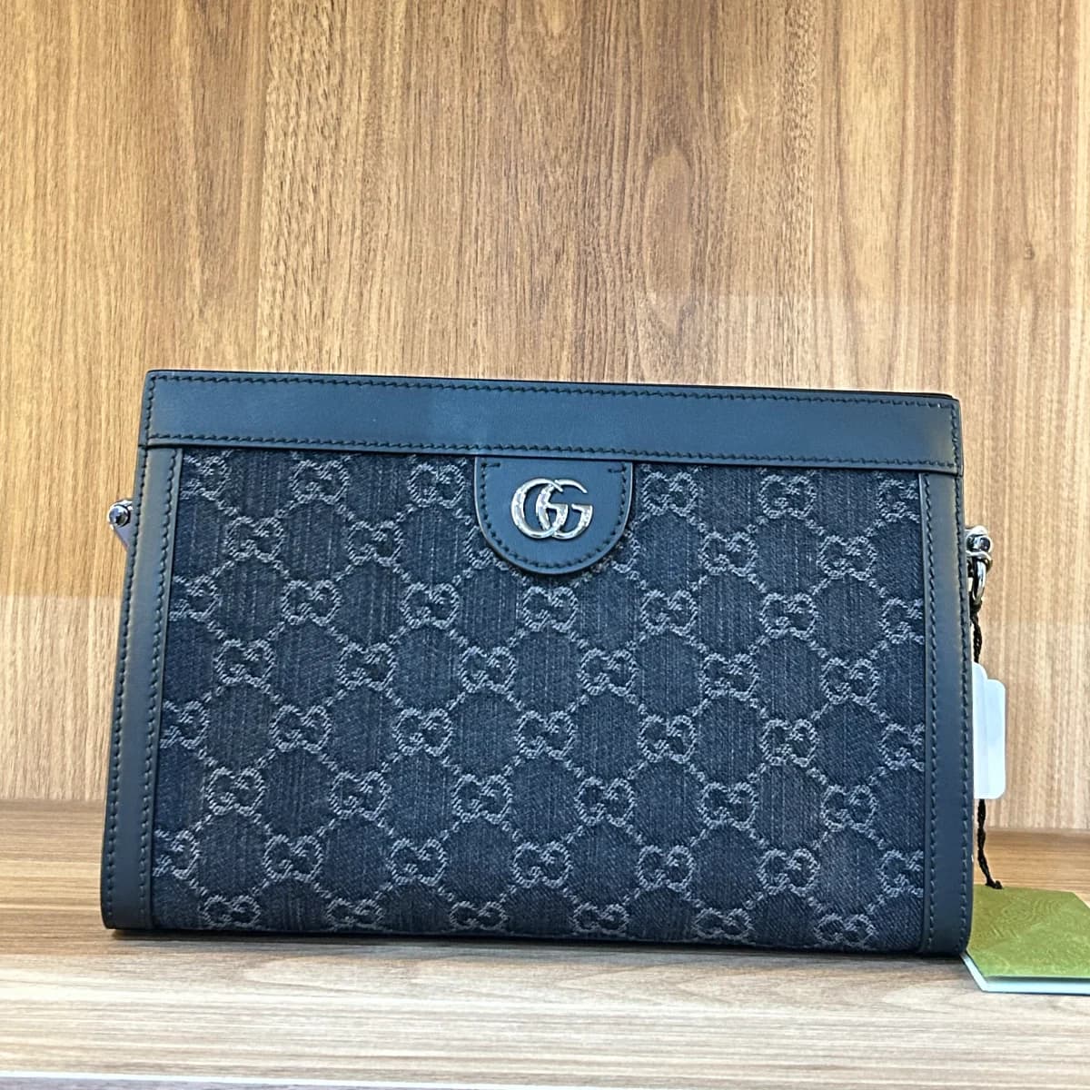 17 gucci ophidia small pouch in grey/black