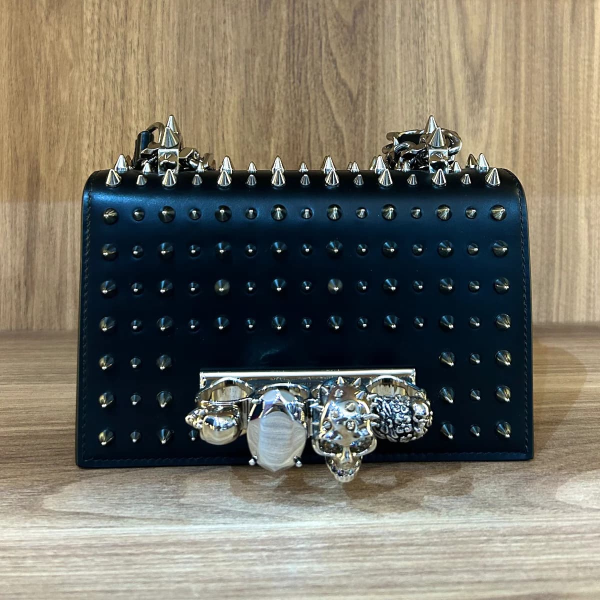 Alexander McQueen Mini Jewelled Studded Crossbody Bag