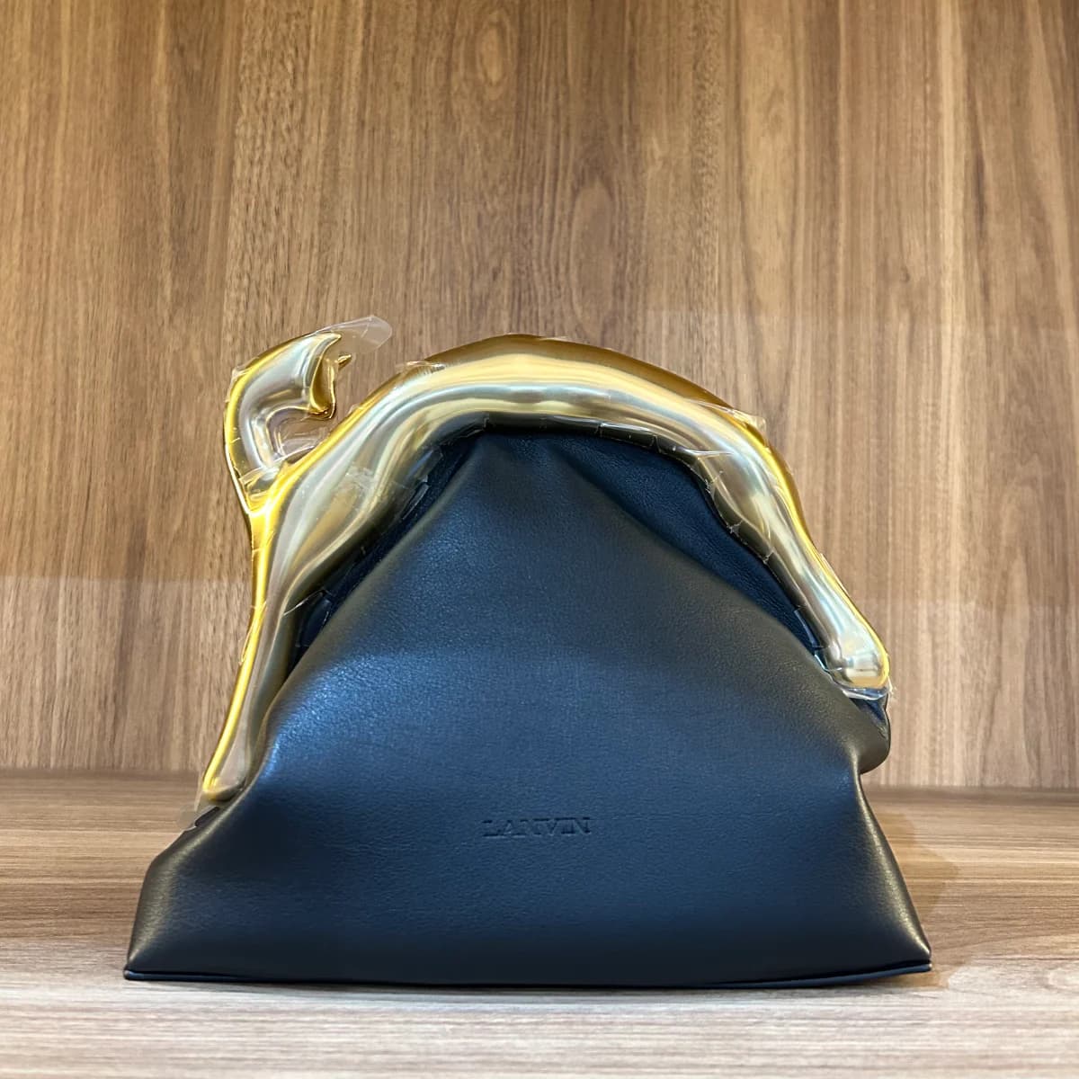 Fusion cat leather clutch
