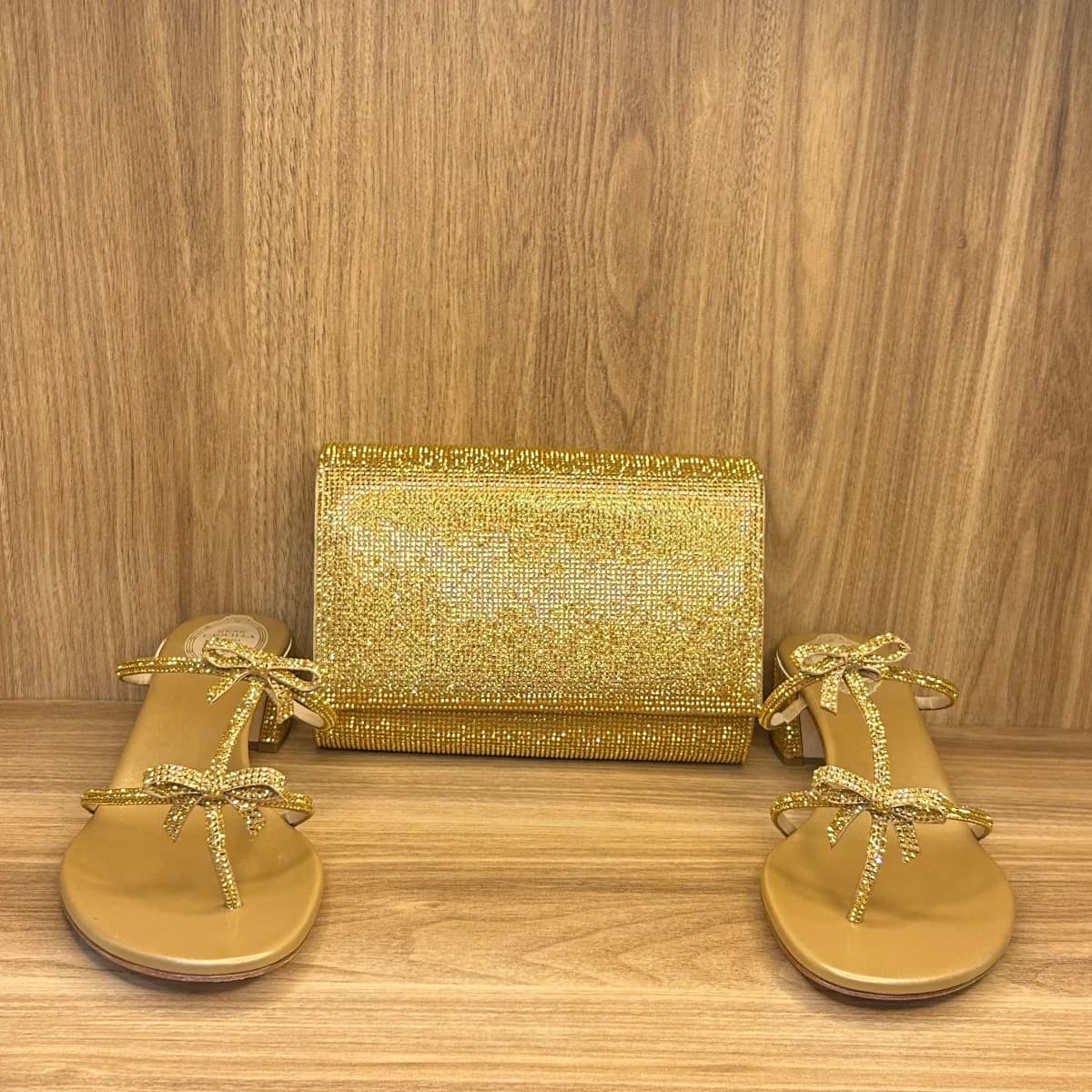 Rene Caovilla Rhinestone- embellished Sandals with matching rene clutch