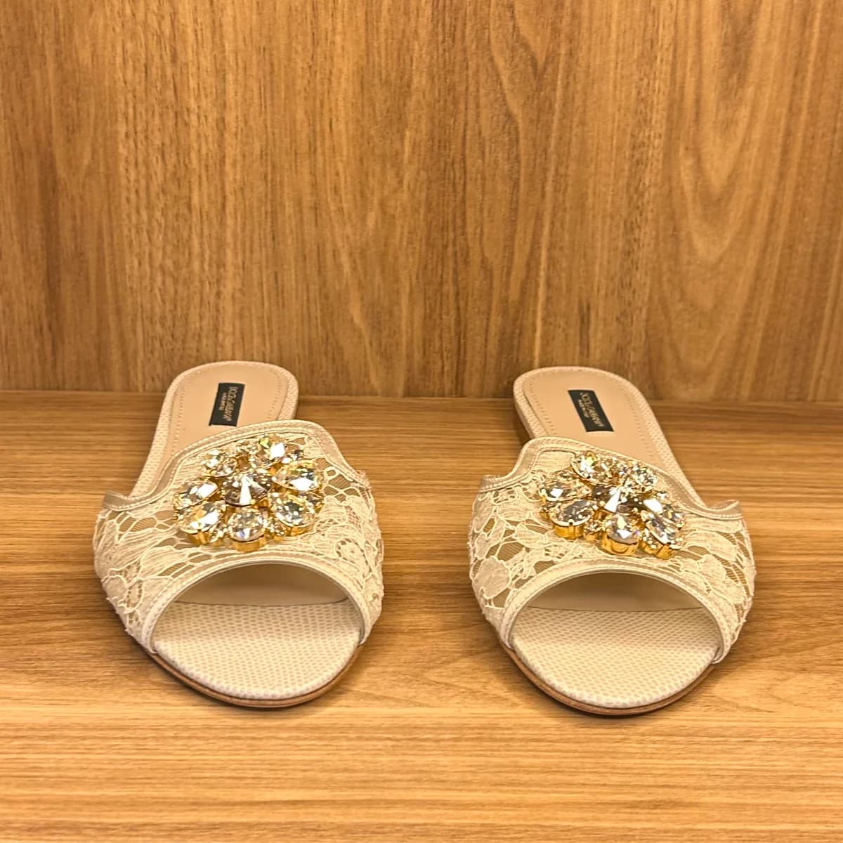 dolce&gabbana bianca lace white flats slippers