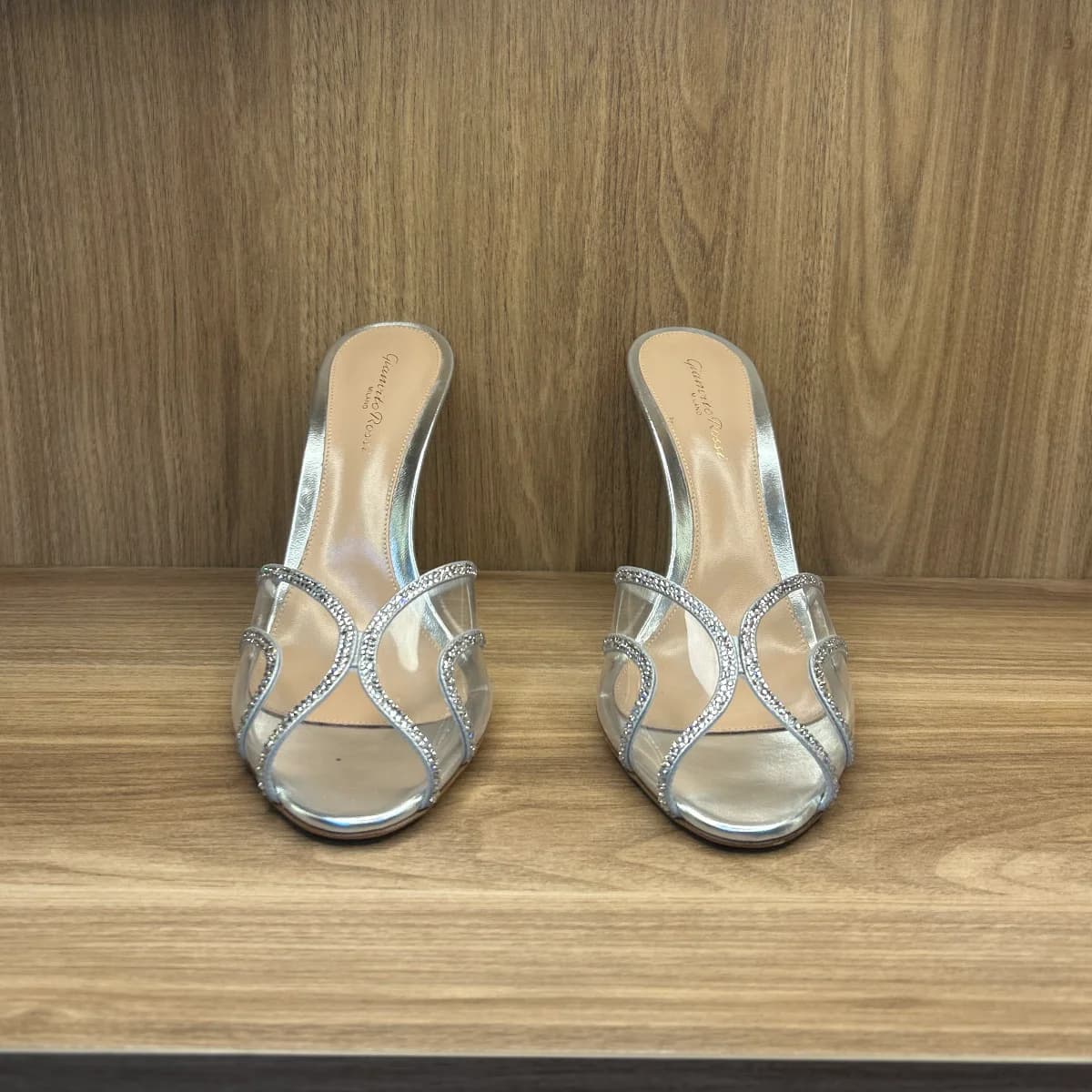 gianvinto rossi burma crystal embellished pvc mules
