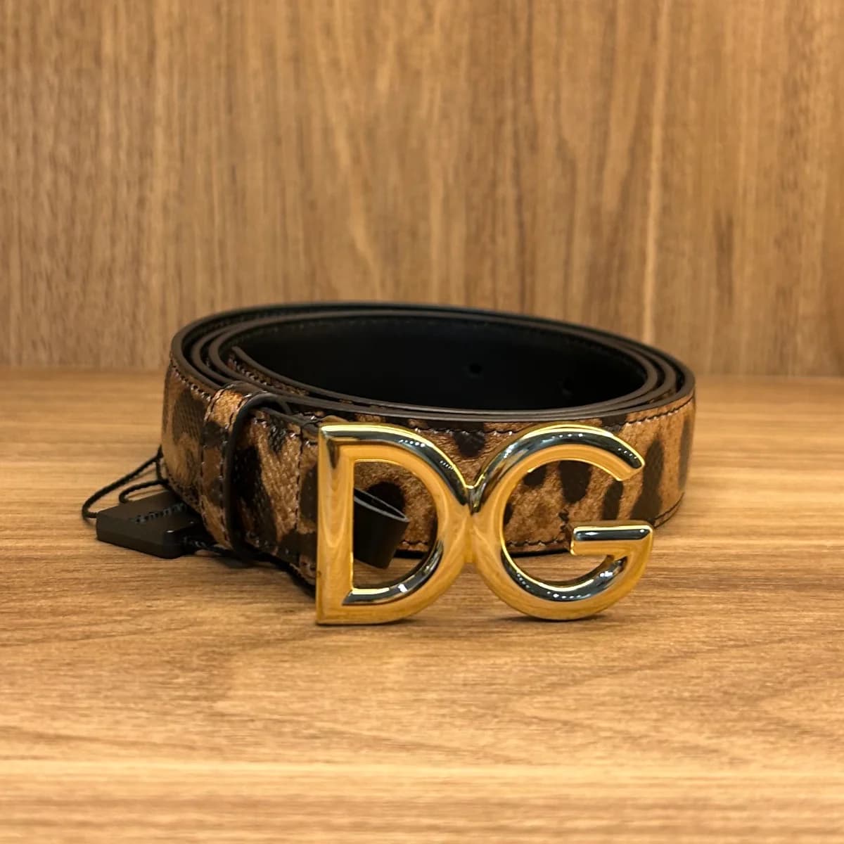 Dolce&Gabbana Leopard-printed gold-tone belt