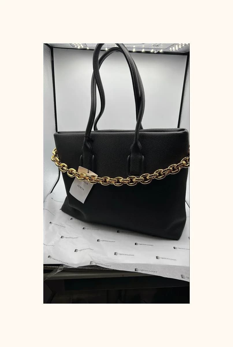 Leather Chain Tote Bag