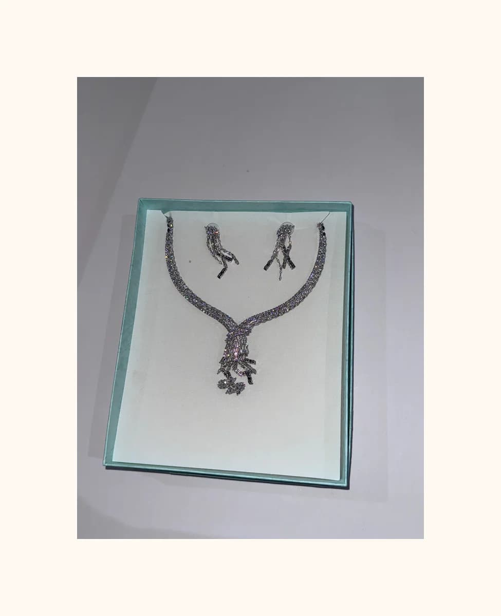 American Diamond Necklace and Earrings Set