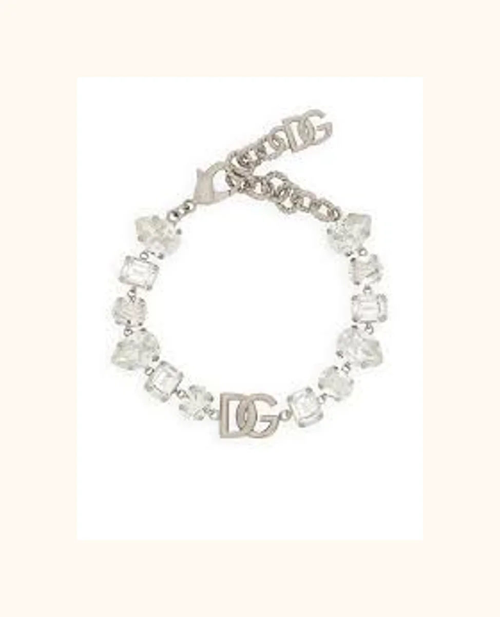 DG-plaque Crystal-embellished bracelet
