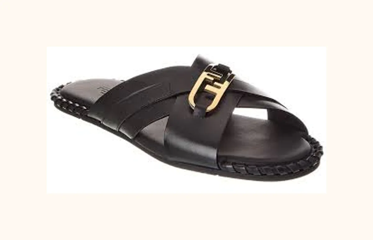 Fendi O lock leather sandal