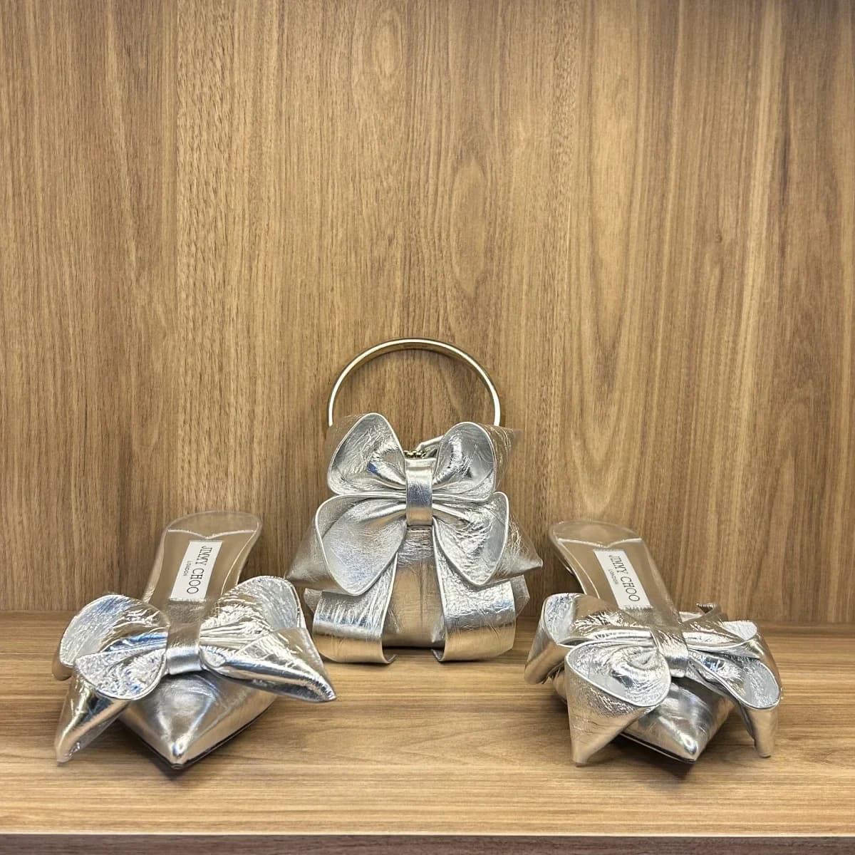 staz 50 silver metallic with matching micro bon bon bag